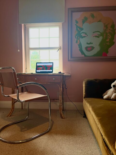 Window seat, wfh, vintage cane desk with leather and chrome Italian chair 

Makes you look forward to Monday morning

#vintage #monday #interiors #wfh #office